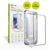 Mobile Origin geltonos spalvos Screen Guard Apple iPhone 15 Pro su Easy Aplikatoriumi