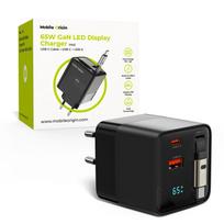 Mobile Origin 65W GaN Display įkroviklis PW2 – USB-C Self-Retracting kabelis + USB-C + USB-A