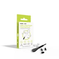 Mobile Origin USB-C Dust Plug & Cleaning Brush CL1 juodos spalvos/Clear for Apple iPhone/Android