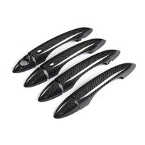 Exterior Door Handle Grab Cover Trim with Smart Key Hole for Alfa Romeo Giulia 2017-2019 Carbon Fiber Exterior Car Accessories