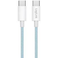 Logilink USB-C 0.5m w nylonowym oplocie niebieski CU0349