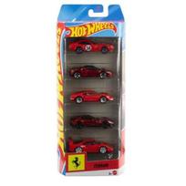 PRE-ORDER Hot Wheels Basic Modeliukų rinkinys Ferrari 5-Pack, red