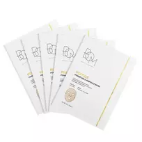 BOM Peptide Power Gold Ampoule Mask - lakštinių veido kaukių dėžutė, 5 vnt