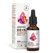 Aura Herbals vitamino D3 2000 TV + K2mk7 - 30 ml lašai