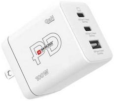 Skross įkroviklis „Combo+“ 100 W JAV GaN USB įkroviklis, 2 x USB-C, PD, 1 x USB-A, baltas