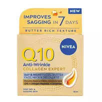Sviestinis veido kaklo ir dekoltė kremas NIVEA Q10 COLLAGEN EXPERT, 50 ml