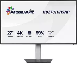 "68,6 cm/27"" (3840×2160) iiyama ProGraphic HB2701UHSNP-B1 16:9 IPS Black 2.0 4 ms 60 Hz HDMI DisplayPort USB-C (96 W) USB-Hub RJ45 KVM VESA Black"