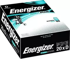 „Energizer Max Plus“ LR20 „Mono D“ baterijos, 20 vnt. dėžutė
