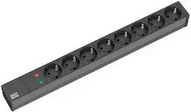 Bachmann 19'' 2m 8x Schuko H05VV-F 3G 1.50mm² elektros tinklo ilgintuvas 8 AC išvestis(ys / čių) Juoda