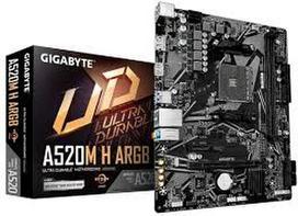 Gigabyte A520M H ARGB Mainboard ? Unterstützt AMD Ryzen 5000 Prozessoren, bis zu 5100 MHz DDR4 (OC), PCIe 3.0 x4 M.2, 1-GbE-LAN, USB 3.2 Gen 1, AMD, Sockel AM4, AMD Ryzen 3000 Series, AMD Ryzen 4000 Series, AMD Ryzen 5000 Series, AMD Ryzen PRO 3000 Se