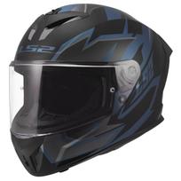 LS2 FF820 RAPID III XTREM BLACK BLUE PETROL uždaras šalmas XL