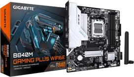 Gigabyte B840M GAMING PLUS WIFI6E Motherboard - AMD Ryzen 9000 CPUs, 8+2+2 Phases VRM, up to 8200MHz DDR5(O.C), 2xPCIe 4.0 M.2, Wi-Fi 6E, 1GbE LAN, USB 3.2 Gen 2