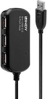 Lindy USB 2.0 Aktiv-VerlĂ¤ngerungs-Hub Pro 4 Port 8m