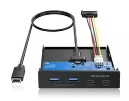 "GRAUGEAR Multi Frontblende 4-Fach USB-HUB. 2x USB-C.2x USB-A retail"