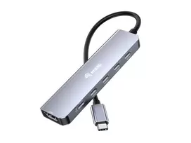 Equip 133499 knyginių kompiuterių dokas / jungčių replikatorius Vielinis USB 3.2 Gen 2 (3.1 Gen 2) Type-C Pilka