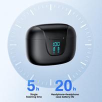 Ausinių priedai, „Bluetooth 5.3“ ausinės – LED maitinimo ekrano dėklas | Atsparus vandeniui | Idealiai tinka bėgimui, sportui, darbui