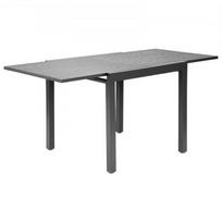 Lauko valgomojo stalas, 80-160x80x75 cm, tamsiai pilkas, metalas, išskleidžiamas