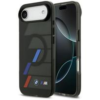 BMW M IML metaliniai mygtukai trispalvės linijos magnetinis dėklas telefonui iPhone Air - juodas