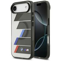 BMW M IML metaliniai mygtukai trispalvės linijos magnetinis dėklas telefonui iPhone Air - pilkas