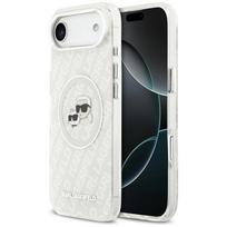Karl Lagerfeld IML Blizgantis Karl & Choupette Heads Logo magnetinis dėklas telefonui iPhone Air - pilkas