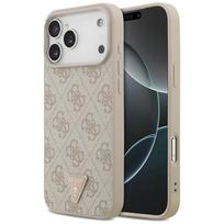 Odinis 4G trikampio logotipo Strass magnetinis dėklas telefonui iPhone 17 Pro Max - rožinis