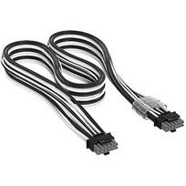 Corsair Elite Premium Individually Sleeved, PCIe 12V-2x6 to PCIe 12V-2x6 600W Cable, Black/White CP-8920433