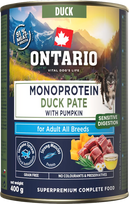 Šlapias šunų maistas Ontario Monoprotein Adult, antiena/moliūgas, 0.4 kg