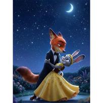 Disney Diamond Painting Judy  Nick Dancing Under The Stars Cartoon Movie Cross Stitch Embroidery Handmade Gift Home Decor Round 20x30cm