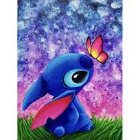 Disney Diamond Painting Stitch, Dreamy Watercolor Illustration Wall Decoration Embroidery, Full Diamond Cross stitch DIY Gift Home Decoration Round 20x30cm