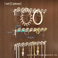Wall-Mounted Jewelry Rack: Mirror Cabinet Door with Necklace, Bracelet, and Earring Hooks
