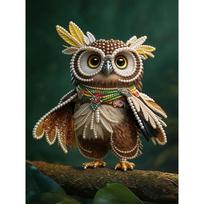 DIY Mr. Owl Pearl Diamond Art Kits Without Frame 30x40cm Gem Art Diamond Painting Kits for Adults/Beginners Gift Idea Home Wall Decor 30x40cm