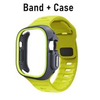 TPU Case+Silicone Strap for Apple Watch Band Ultra 49mm Sport Band for iwatch Series 10 9 8 7 6 5 46mm 45mm 44mm 41mm 40mm 42mm 49mm-For Ultra 2 1