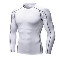 Vyriški Compression Armor Base Layer viršutiniai ilgomis rankovėmis Thermal Gym sportiniai marškinėliai S balta