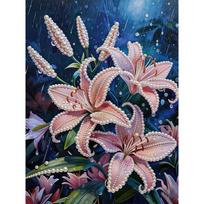 DIY Little Lily Pearl Diamond Art Kits Without Frame 30x40cm Gem Art Diamond Painting Kits for Adults/Beginners Gift Idea Home Wall Decor 30x40cm