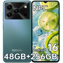 DOOGEE Note56Plus Andriod 16 Atrakintas telefonas, 48GB+256GB/2TB Išmanusis telefonas, Aštuonių branduolių 6.56 HD+ 90Hz Mobilusis 6150mAh,50MP+8MP, Mobilusis telefonas 8.45mm Itin plonas žalia