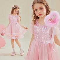 Hello Kitty mergaičių vasarinė suknelė princesei su blizgučiais 160 rožinė