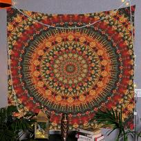 VIKAMA Bohemian Tapestry Wall Hanging Mandala HippieStyle Bedroom Decor Psychedelic Aesthetic Wall Art Living Room Textile 74x94cm(29x37in)