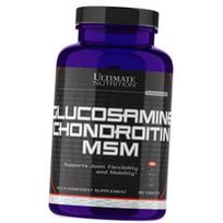 Gliukozaminas Chondroitinas MSM, Glucosamine & Chondroitin & MSM, Ultimate Nutrition 90 tabl (03090002) 90tab