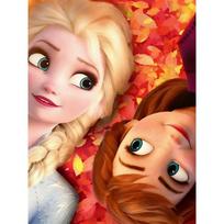 Disney Diamond Painting Elsa  Anna from Frozen Healing Autumn Scenes Wall Decoration Full Diamond Cross Stitch DIY Gift Home Decor Round 20x30cm