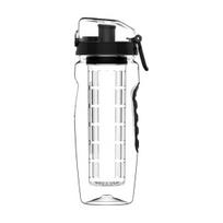 960ML/32oz Sportinis vandens buteliukas su vaisių filtru ir sieteliu, be BPA, nepralaidus, skirtas lauko sąlygoms juoda