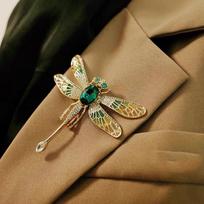 Lively Wings Dragonfly Brooch - Luxury Corsage Pin for Women, Retro European American Insect Jewelry