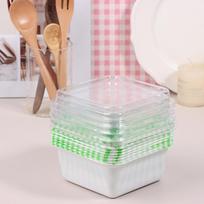 10 vnt. plastikinių tortų, putėsių, desertinių puodelių, jogurto, maisto konteinerių su skaidriais dangteliais, melaleukos putėsių, konditerijos gaminių, tortų dėžučių, pakavimo dėžučių rožinė
