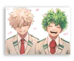 Mano Herojų Akademija Bakugo Deku Sieninė drobė Anime Sienos pakabinamas elementas Namų dekoras Dovana gerbėjams 74x94cm(29x37in)
