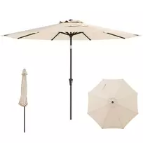 Lauko skėtis 303x253cm., smėlio/juodos spalvos