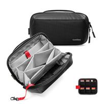 tomtoc Gadget Pouch Accessory Large Compatible with MacBook Mobile SD PC Multipurpose Ideal for Business and Home Black Bag, Capacity, Adapter, juoda