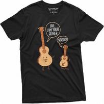 Gitara T-shirt Juokinga Ukulele Aš esu tavo tėvas Marškinėliai Gitaristo Dovanos Muzikos Grupė Muzikanto Marškinėliai S juoda