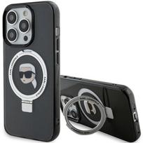 Etui do iPhone 15 Pro Max Karl Lagerfeld Ring Stand MagSafe Czarne