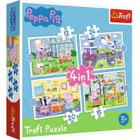 Peppa Pig TREFL  4 dėlionių rinkinys „Kiaulytė Pepa“