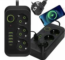 Prailginimo laidas, 2m., su USB ir Type C jungtimis bei 3 kištukais
