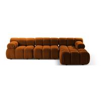 Iš boucle modulinė kampinė sofa oranžinės spalvos (su dešiniuoju kampu) Bellis – Micadoni Home